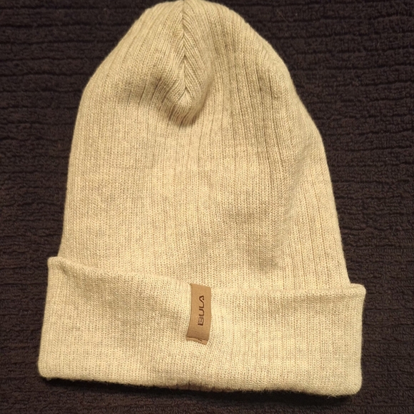 Pair of Rib Knit Beanies - FUQILA & BULA (Grey & Cream) Merino Wool - Picture 4 of 6
